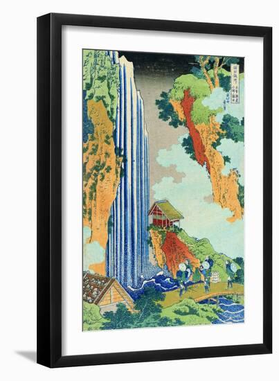 Ono Waterfall, the Kiso Highway-Katsushika Hokusai-Framed Giclee Print