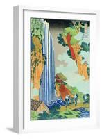 Ono Waterfall, the Kiso Highway-Katsushika Hokusai-Framed Giclee Print