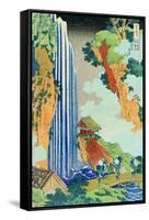 Ono Waterfall, the Kiso Highway-Katsushika Hokusai-Framed Stretched Canvas