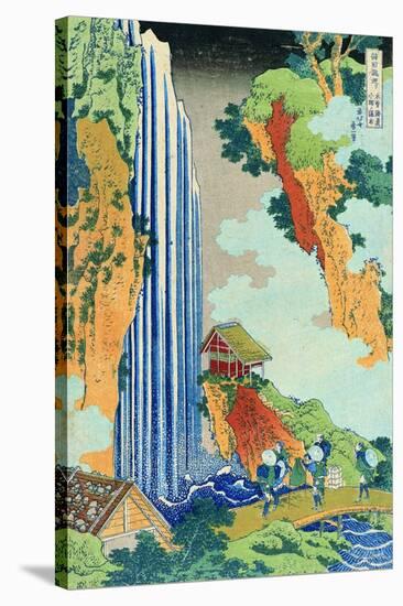 Ono Waterfall, the Kiso Highway-Katsushika Hokusai-Stretched Canvas