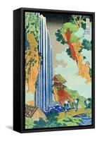 Ono Waterfall, the Kiso Highway-Katsushika Hokusai-Framed Stretched Canvas