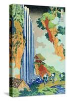 Ono Waterfall, the Kiso Highway-Katsushika Hokusai-Stretched Canvas