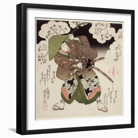Onoe Kikugoro III as Nagoya in Sato No Haru Meibutsu Amigasa, C.1827-Utagawa Kunisada-Framed Giclee Print