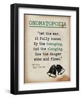 Onomatopoeia (Quote from The Bells by Edgar Allan Poe)-Jeanne Stevenson-Framed Art Print
