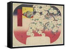 Onono Komachi and Ink Color Cherry Blossoms, Spring, 1844-1847-Utagawa Hiroshige-Framed Stretched Canvas