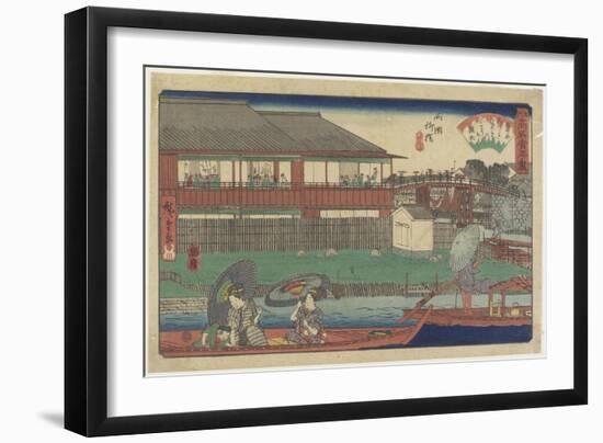 Onoshi at Yanagibashi in Ryogoku, C. 1835-1842-Utagawa Hiroshige-Framed Giclee Print