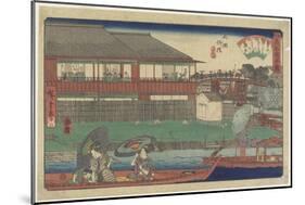 Onoshi at Yanagibashi in Ryogoku, C. 1835-1842-Utagawa Hiroshige-Mounted Giclee Print
