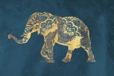 Navy Gold Elephant-OnRei-Art Print