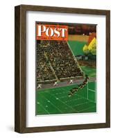 "Onto the Field," Saturday Evening Post Cover, November 1, 1947-John Falter-Framed Giclee Print