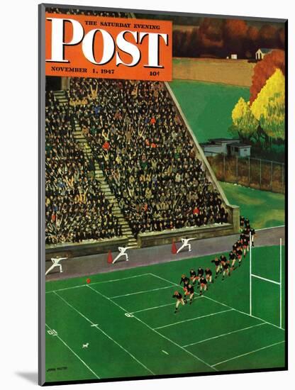 "Onto the Field," Saturday Evening Post Cover, November 1, 1947-John Falter-Mounted Giclee Print