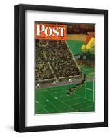 "Onto the Field," Saturday Evening Post Cover, November 1, 1947-John Falter-Framed Premium Giclee Print