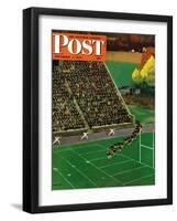 "Onto the Field," Saturday Evening Post Cover, November 1, 1947-John Falter-Framed Giclee Print