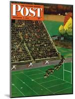 "Onto the Field," Saturday Evening Post Cover, November 1, 1947-John Falter-Mounted Giclee Print