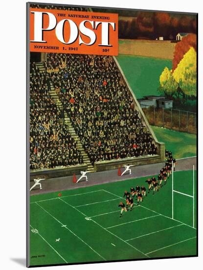 "Onto the Field," Saturday Evening Post Cover, November 1, 1947-John Falter-Mounted Giclee Print