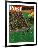 "Onto the Field," Saturday Evening Post Cover, November 1, 1947-John Falter-Framed Giclee Print