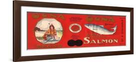 Oona Brand Salmon Label - Doyhop, Alaska-Lantern Press-Framed Art Print