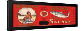 Oona Brand Salmon Label - Doyhop, Alaska-Lantern Press-Framed Art Print