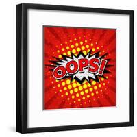 Oops! - Commic Speech Bubble, Cartoon-jirawatp-Framed Art Print