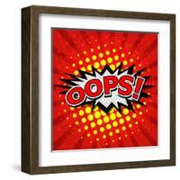 Oops! - Commic Speech Bubble, Cartoon-jirawatp-Framed Art Print