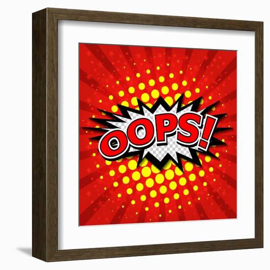 Oops! - Commic Speech Bubble, Cartoon-jirawatp-Framed Art Print