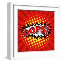 Oops! - Commic Speech Bubble, Cartoon-jirawatp-Framed Art Print