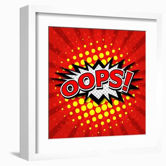 Oops! - Commic Speech Bubble, Cartoon-jirawatp-Framed Art Print