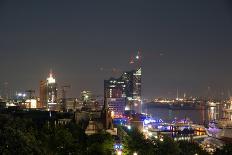 Hamburg at Night-oorka-Photographic Print