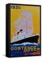 Oostende Dover Vintage Poster - Europe-Lantern Press-Framed Stretched Canvas