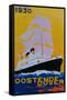 Oostende Dover Vintage Poster - Europe-Lantern Press-Framed Stretched Canvas