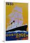 Oostende Dover Vintage Poster - Europe-Lantern Press-Framed Art Print