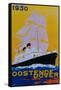 Oostende Dover Vintage Poster - Europe-Lantern Press-Framed Stretched Canvas