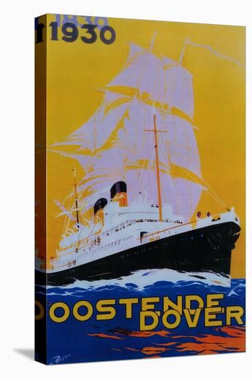 Oostende Dover Vintage Poster - Europe-Lantern Press-Stretched Canvas