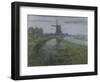 Oostzijdse Mill Along the River Gein by Moonlight, C. 1903-Piet Mondriaan-Framed Art Print