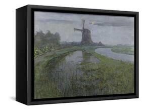 Oostzijdse Mill Along the River Gein by Moonlight, C. 1903-Piet Mondriaan-Framed Stretched Canvas