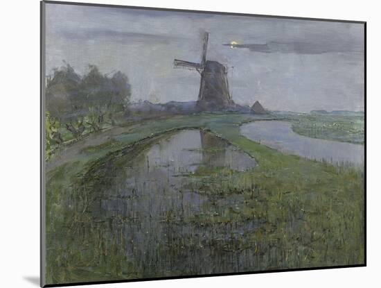 Oostzijdse Mill Along the River Gein by Moonlight, C. 1903-Piet Mondriaan-Mounted Art Print