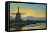 Oostzijdse Mill with Extended Blue, Yellow and Purple Sky, C.1907-Early 1908-Piet Mondrian-Framed Stretched Canvas