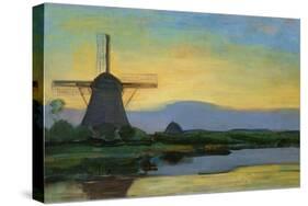 Oostzijdse Mill with Extended Blue, Yellow and Purple Sky, C.1907-Early 1908-Piet Mondrian-Stretched Canvas