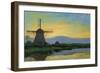 Oostzijdse Mill with Extended Blue, Yellow and Purple Sky, C.1907-Early 1908-Piet Mondrian-Framed Giclee Print