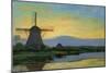 Oostzijdse Mill with Extended Blue, Yellow and Purple Sky, C.1907-Early 1908-Piet Mondrian-Mounted Giclee Print