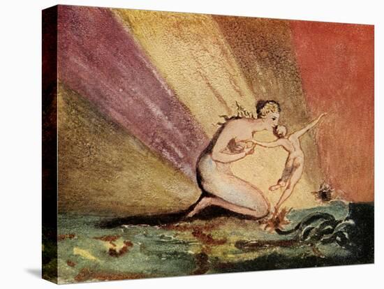 Oothoon Plucking Leutha's Flower by William Blake-William Blake-Stretched Canvas