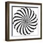 Op Art Rotating Windmills Black and White-Luis Stortini Sabor aka CVADRAT-Framed Art Print