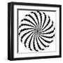 Op Art Rotating Windmills Black and White-Luis Stortini Sabor aka CVADRAT-Framed Art Print