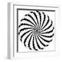 Op Art Rotating Windmills Black and White-Luis Stortini Sabor aka CVADRAT-Framed Art Print