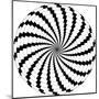 Op Art Rotating Windmills Black and White-Luis Stortini Sabor aka CVADRAT-Mounted Art Print