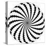 Op Art Rotating Windmills Black and White-Luis Stortini Sabor aka CVADRAT-Stretched Canvas