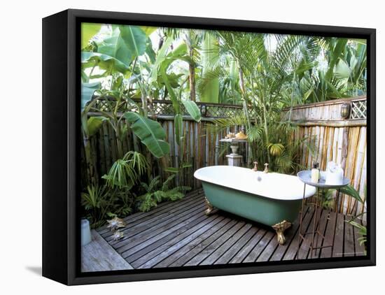 Open Air Bath at Luxury Hotel, Formerly Ian Fleming's House, Goldeneye, St. Mary-Sergio Pitamitz-Framed Stretched Canvas