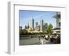 Open Air Cafe, and City Skyline, South Bank Promenade, Melbourne, Victoria, Australia-Peter Scholey-Framed Photographic Print
