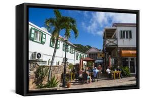 Open air cafe in Windwardside, Saba, Netherland Antilles, West Indies, Caribbean, Central America-Michael Runkel-Framed Stretched Canvas