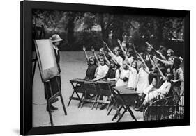 Open Air Class in Lincoln's Inn Fields, London, 1926-1927-null-Framed Giclee Print