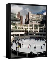 Open Air Ice Rink, Broadgate, City of London, London, England, United Kingdom-Adam Woolfitt-Framed Stretched Canvas